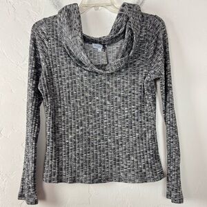 Michael Stars Knit Top Tee Shirt Aspen Ribbed Off Shoulder Cold Heather‎ Marled